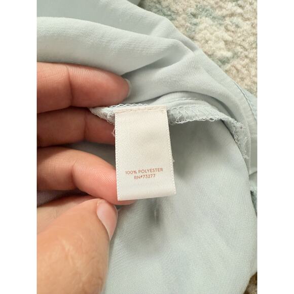 Women's Lauren Conrad light blue Ruffled Button-Up Long Sleeve Blouse Size small - Picture 11 of 15